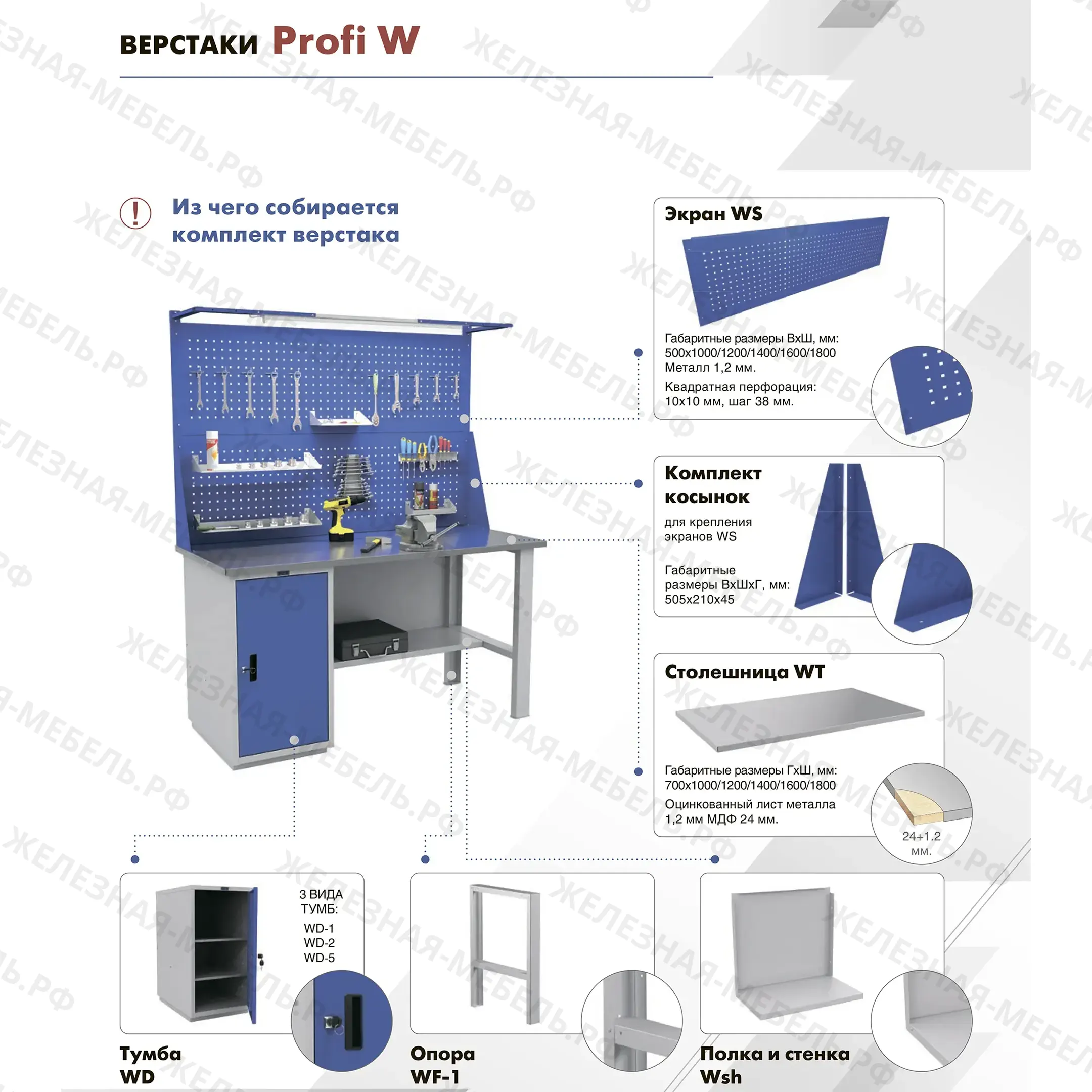 Верстак PROFI W WT160.WD1.WD5.010