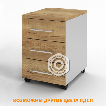 Тумба подкатная ТП-23 (без замка) (ЛДСП белый, дуб вотан)